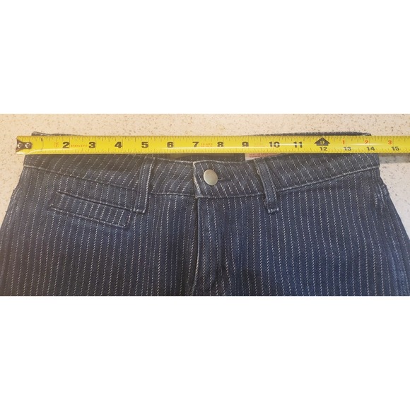 Y2K NWT Women's SZ 1/2 Distressed Flare Pinstripe Boot Cut BDG Jeans Raw Hem - Picture 6 of 9